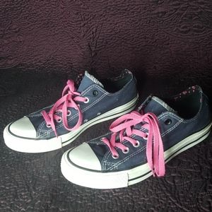Converse All Star Navy and pink sneakers